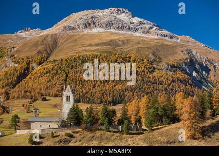 Kirche San Gian bei Celerina Stockfoto