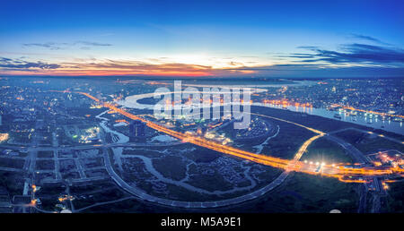 Royalty Free Stock Bild in hoher Qualität Luftaufnahme von Ho Chi Minh City, Vietnam. Thu Thiem Halbinsel Stockfoto