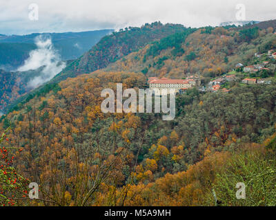 Landschaften der Ribeira Sacra in der Cañones del Río Sil in Ourense, Galizien. Spanien Stockfoto