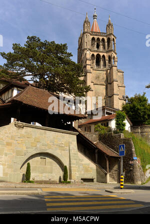 Die Kathedrale von Notre Dame in Lausanne, Schweiz Stockfoto