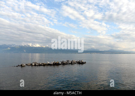 Genfer See, Lausanne, Schweiz Stockfoto