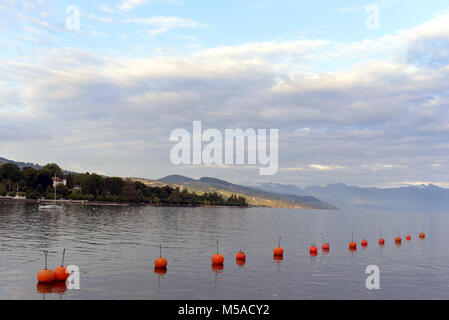 Genfer See, Lausanne, Schweiz Stockfoto
