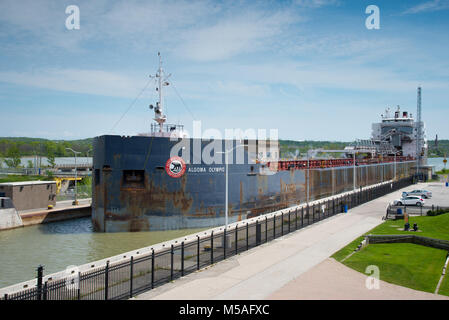 Die Algoma Geist bulk carrier, der durch die Welland Canal Stockfoto