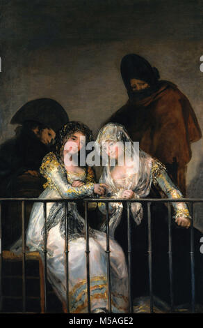 Francisco de Goya - Majas auf einem Balkon Stockfoto