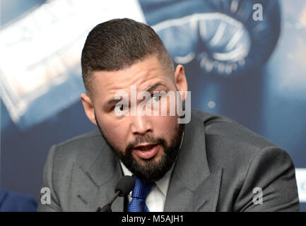 Tony Bellew während der Pressekonferenz im Park Plaza Westminster Bridge, London. PRESS ASSOCIATION Foto. Bild Datum: Mittwoch, 21. Februar 2018. Siehe PA Geschichte BOXING London. Photo Credit: Kirsty O'Connor/PA-Kabel Stockfoto