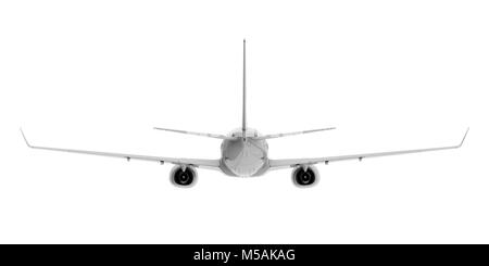Kommerzielle Flugzeug. 3D-Render. Ansicht von hinten Stockfoto