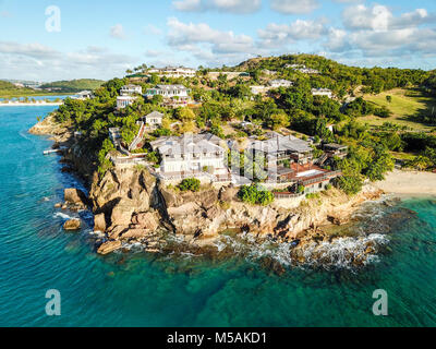 Giorgio Armanis Cliffside Rückzug, Galley Bay Beach, Antigua Stockfoto