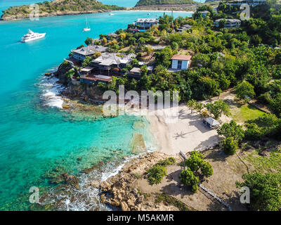 Giorgio Armanis Cliffside Rückzug, Galley Bay Beach, Antigua Stockfoto