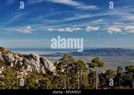 Blick auf die Delta del Ebro, Tarragona, Spanien. Stockfoto