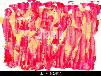 Abstrakte Malerei Farbe, Textur, Acryl Farbe Hintergrund, Messer, Textur, Gelb, Orange, Rot. Selbst gemacht Stockfoto