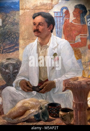 Sir Arthur Evans (1851-1941), Porträt von Sir William Richmond, Öl auf Leinwand, 1907. Arthur Evans ist berühmt für seine umstrittene Ausgrabungen am Palast von Knossos auf Kreta. Stockfoto