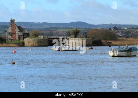 Blick Richtung Bath lock, Devon, England, Großbritannien Stockfoto