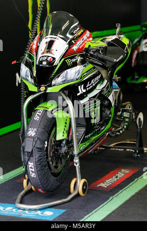 Motorrad von Jonathan Rea (GBR) von Kawasaki Racing Team, 2017, EuroSpeedway Lausitzring Stockfoto