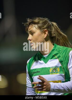 Yeovil, Somerset, UK. 21. Februar 2018, Huish Park, Yeovil, England: Gemma Evans von Yeovil während der WSL Übereinstimmung zwischen Yeovil Town Damen FC und FC Chelsea Damen, am Huish Park Stadium - Heimat von Yeovil F.C. © David Rebhuhn/Alamy leben Nachrichten Stockfoto