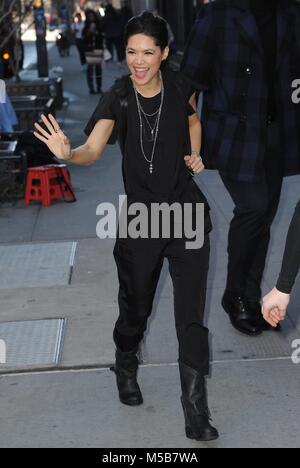 New York, NY, USA. 21 Feb, 2018. Lilan Bowden heraus und über für Celebrity Candids - MI, New York, NY 21. Februar 2018. Credit: Kristin Callahan/Everett Collection/Alamy leben Nachrichten Stockfoto