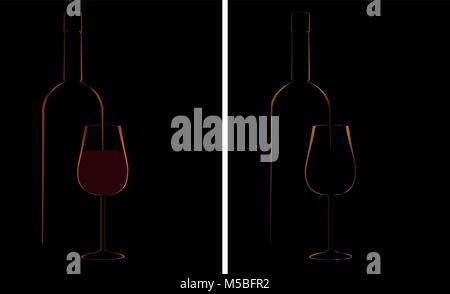 Flasche Wein Glas Design Hintergrund Stock Vektor