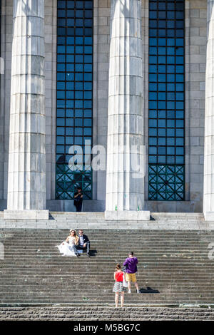 Buenos Aires Argentinien,Recoleta,Facultad de Derecho de la Universidad de Buenos Aires Law School,Universität,neoklassische Architektur,Kolonnade,Treppen Stockfoto