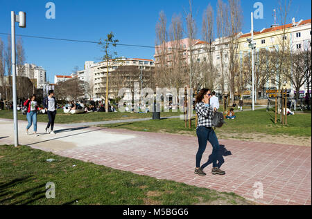 Studenten in den Park. Lissabon, Portugal Stockfoto