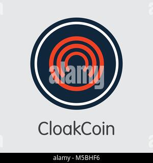 Cloakcoin virtuelle Währung - Vektor Zeichen Symbol. Stock Vektor