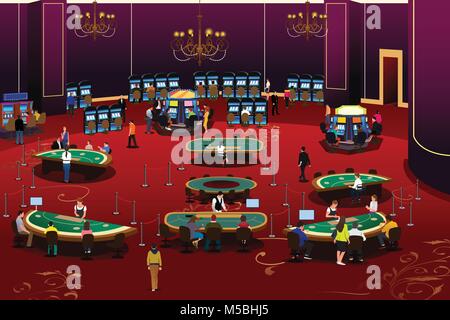 Ein Vektor Illustration von Menschen Spielen im Casino Stock Vektor