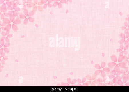 Japanische Kirschblüte Abstract Am Rosa Nahtlose Stoff Hintergrund Stockfoto
