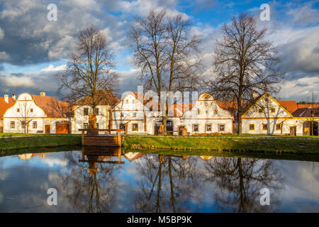 Kleine historische Dorf im Süden der Tschechischen Republik, Unesco Weltkulturerbe Stockfoto