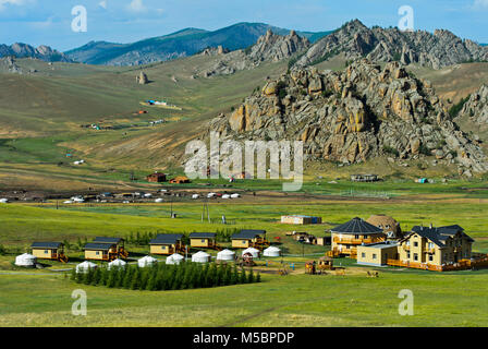 Ayanchin Four Seasons Lodge, gorkhi-terelj Nationalpark, Mongolei Stockfoto