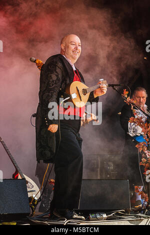 April 19, 2014, Haarzuilens, Niederlande: Musiker auf der Bühne während der Elf Fantasy Fair (Elfia) ist ein outdoor fantasy Event auf Burg de Haar Stockfoto