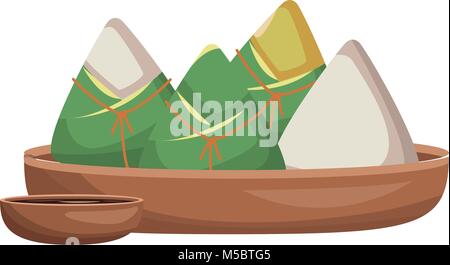 Dragon festival Reises auf den Teller Stock Vektor