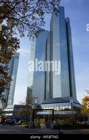 Deutsche Bank Twin Towers, Frankfurt, Deutschland Stockfoto