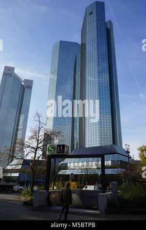 Deutsche Bank Twin Towers, Frankfurt, Deutschland Stockfoto