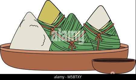 Dragon festival Reises auf den Teller Stock Vektor