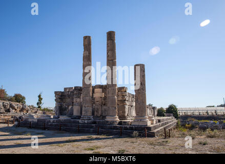 Türkei Leto fotografie Tempel in der antiken Stadt Letoon in Fethiye befindet. Stockfoto