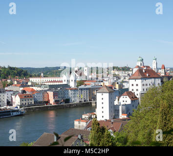 Veste Niederhaus Schloss Festung und Altstadt, Passau, Niederbayern, Bayern, Deutschland, Europa, Deutschland, Bayern, Deutschland, Europa ich Veste Niedrhaus und Altst Stockfoto