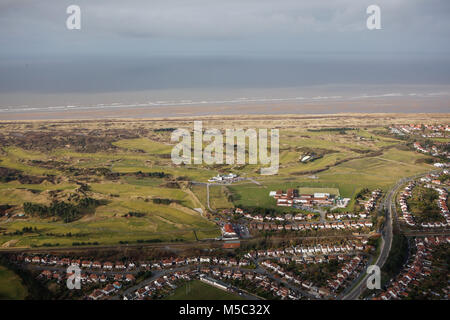 Eine Luftaufnahme der Royal Birkdale Golf, Southport, North West England Stockfoto