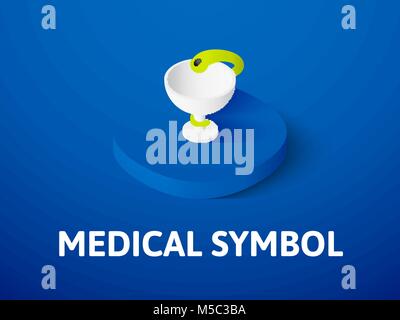 Medizinische Symbol Isometrische Symbol Farbe Hintergrund isoliert Stock Vektor