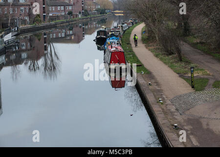 Landschaft Blick auf den Kanal mit Booten Stockfoto