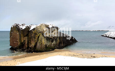 Island - Strand in der Nähe der Insel Videy Reykjavik Stockfoto