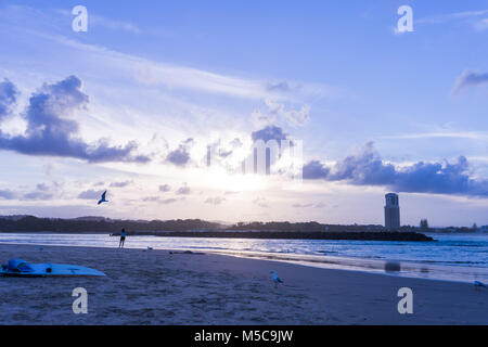 Sonnenuntergang am Currumbin Stockfoto