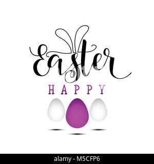 Frohe Ostern. Schriftzug Karte. quote zu entwerfen, Grusskarten, Poster, Banner, druckbaren Wand Kunst, t-shirt und andere, Vector Illustration. Stock Vektor