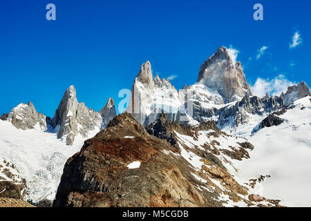 Fitz Roy Massivs, Nationalpark Los Glaciares, Argentinien. Stockfoto