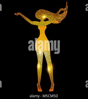 Golden Girl im Tanz Stock Vektor