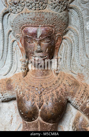 Angkor Wat Reliefs, Kambodscha Stockfoto