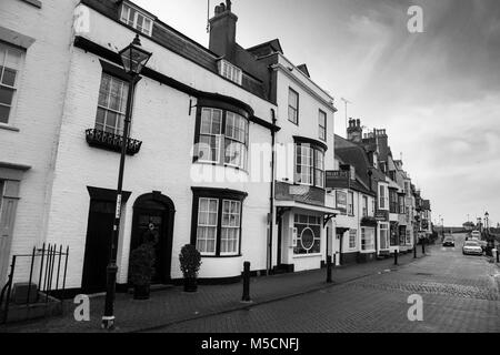 WEYMOUTH, Großbritannien - 26 Dezember, 2017 - Aussicht auf Geschäfte im alten Hafengebiet, Dorchester, Dorset, England, UK, 26. Dezember 2017. Stockfoto