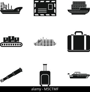 Versand Icons Set, einfachen Stil Stock Vektor