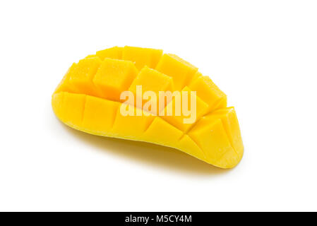 Mango slice Schnitt zu Würfel Stockfoto