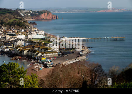 Teignmouth und seine Grand Pier Stockfoto