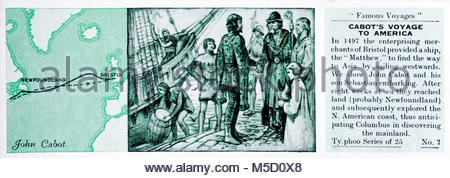 Berühmte Voyages-John Cabot's Reise nach Amerika 1497 Stockfoto