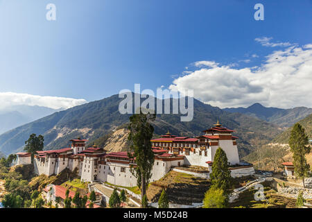 Ansicht des Trongsa Dzong in Bumthang, Bhutan, Asien. Stockfoto