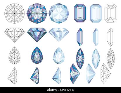 Purpule DiaPurpule Diamond Kristalle Vektor Clipart 8 Edelstein illustrationsmond Kristalle Vektor Clipart 8 Edelstein Abbildungen Stock Vektor